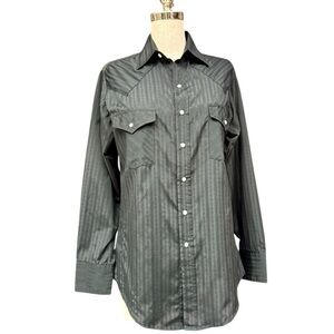 Ely Cattleman Black Western Pearl Snap Shirt Men’s Size Small, Western Cowboy
